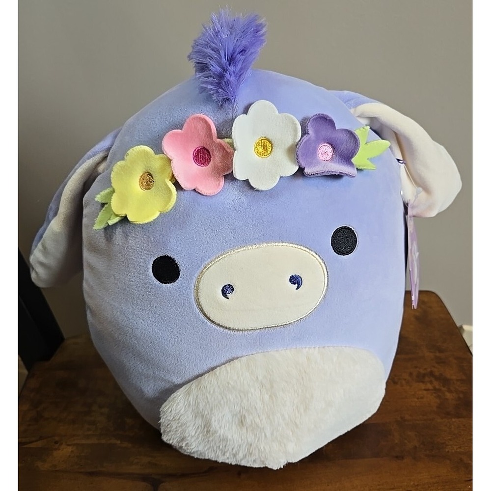 Squishmallows Milanda Donkey Floral Headband 11" Stuffed Plush Animal Toy NEW